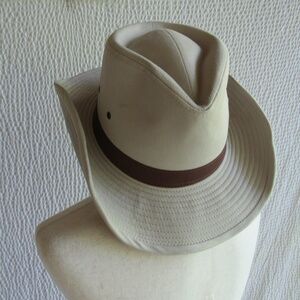 Dorfman Pacific Co Outback Hat Authentic Cotton Beige M Mens Indiana Jones